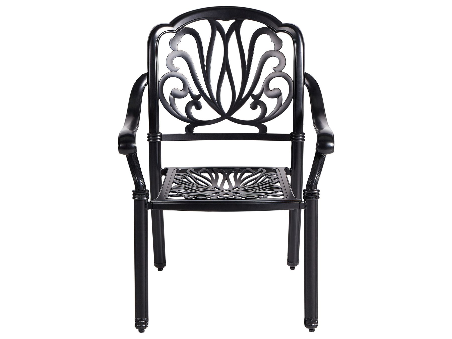 Garden Dining Set 4 Seater ANCONA with Cushions Metal Black