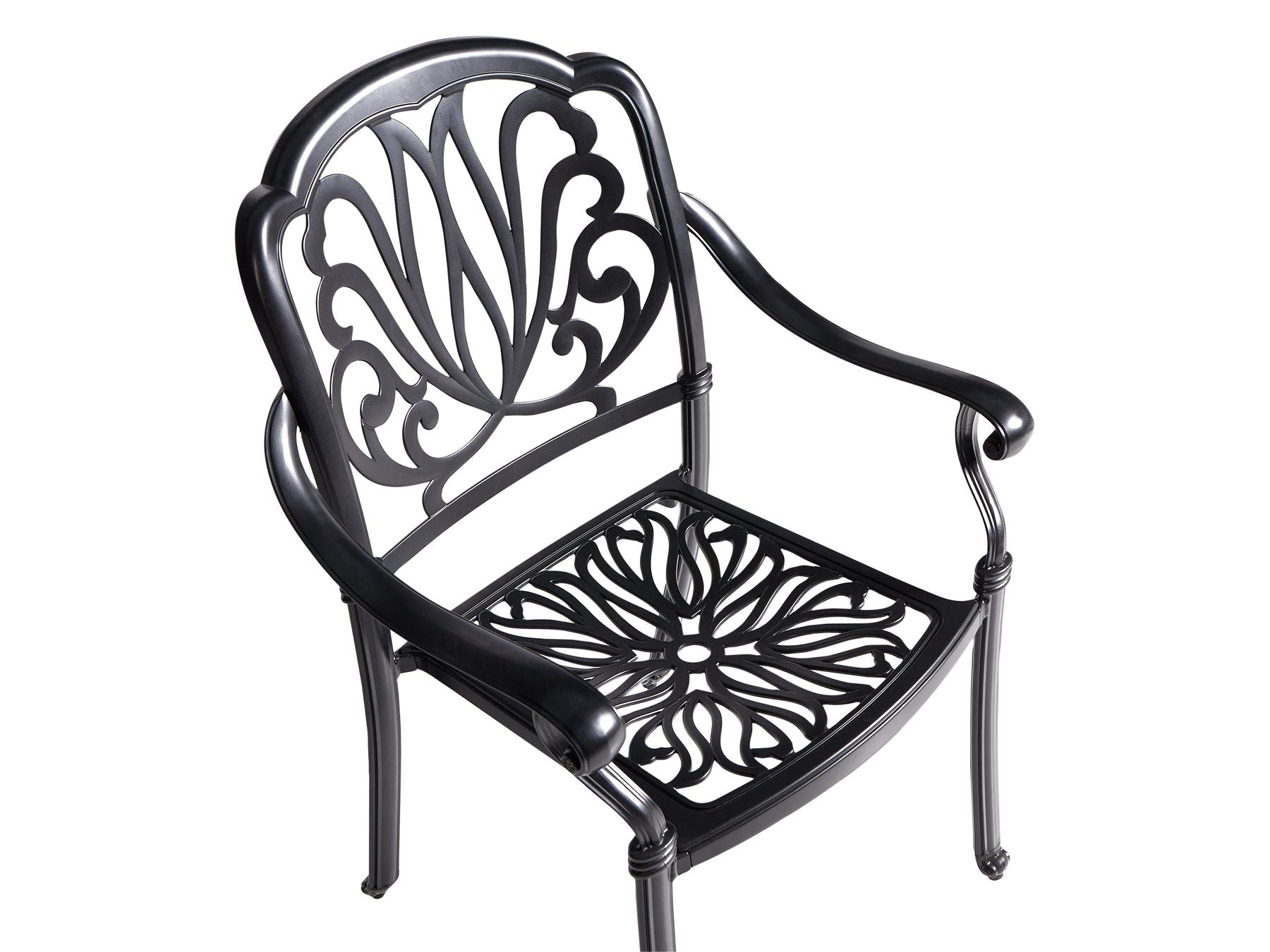 Garden Dining Set 4 Seater ANCONA with Cushions Metal Black