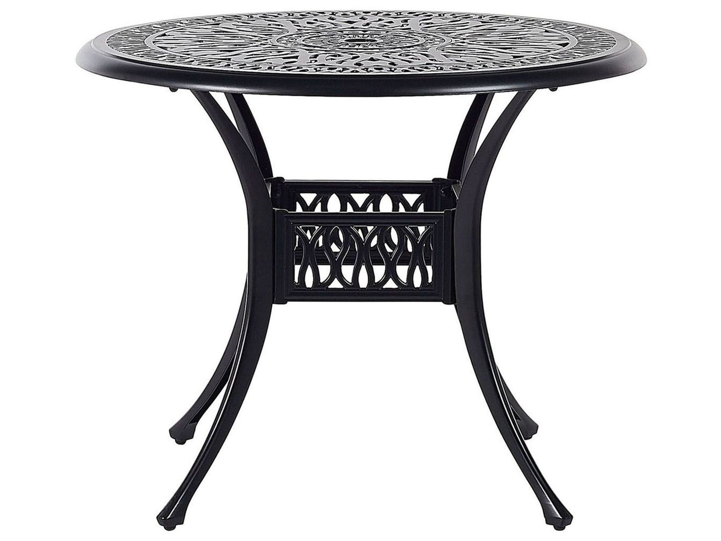 Garden Dining Set 4 Seater ANCONA with Cushions Metal Black