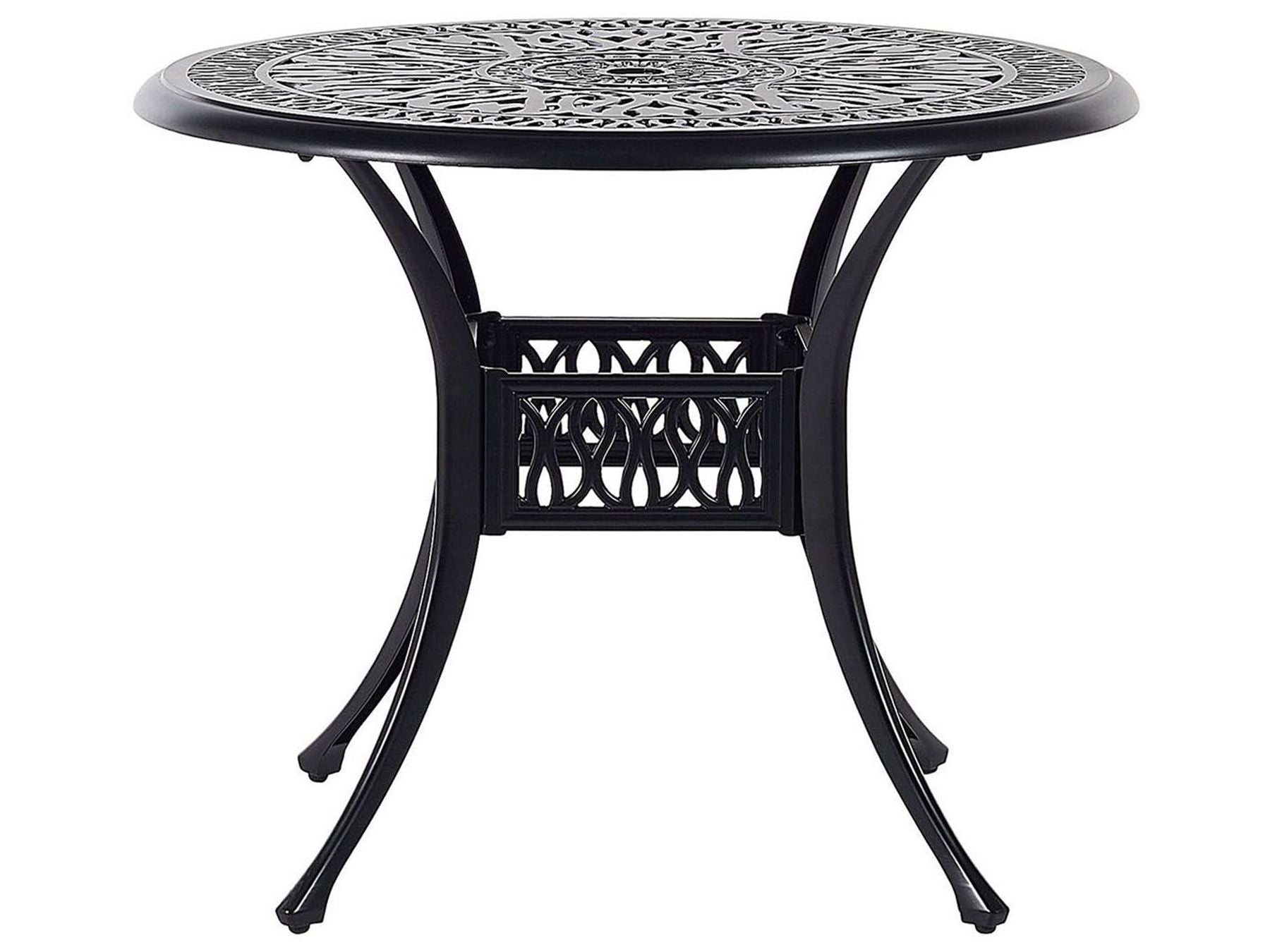 Garden Dining Set 4 Seater ANCONA with Cushions Metal Black