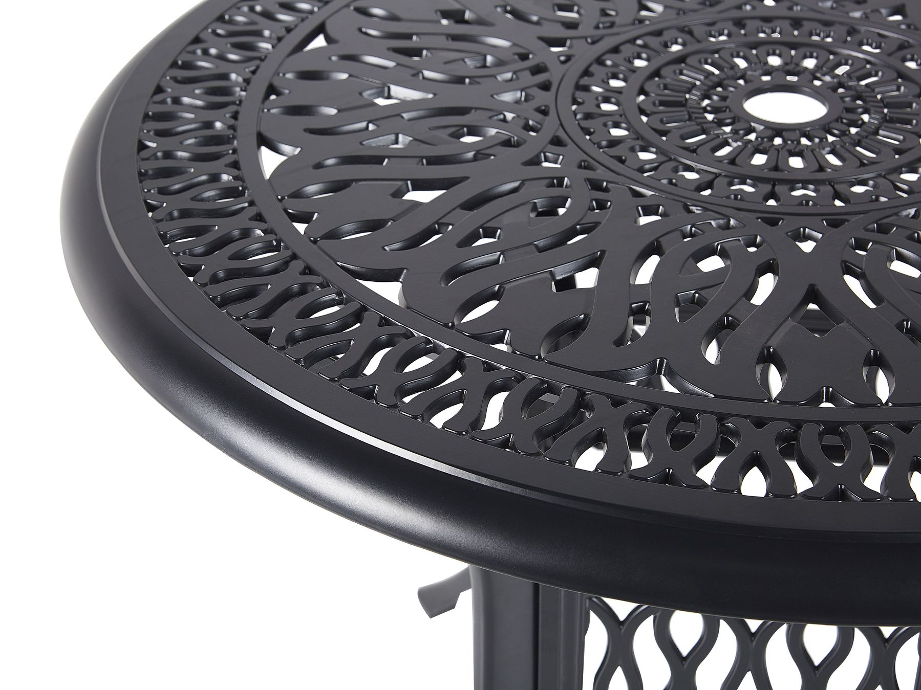 Garden Dining Set 4 Seater ANCONA with Cushions Metal Black