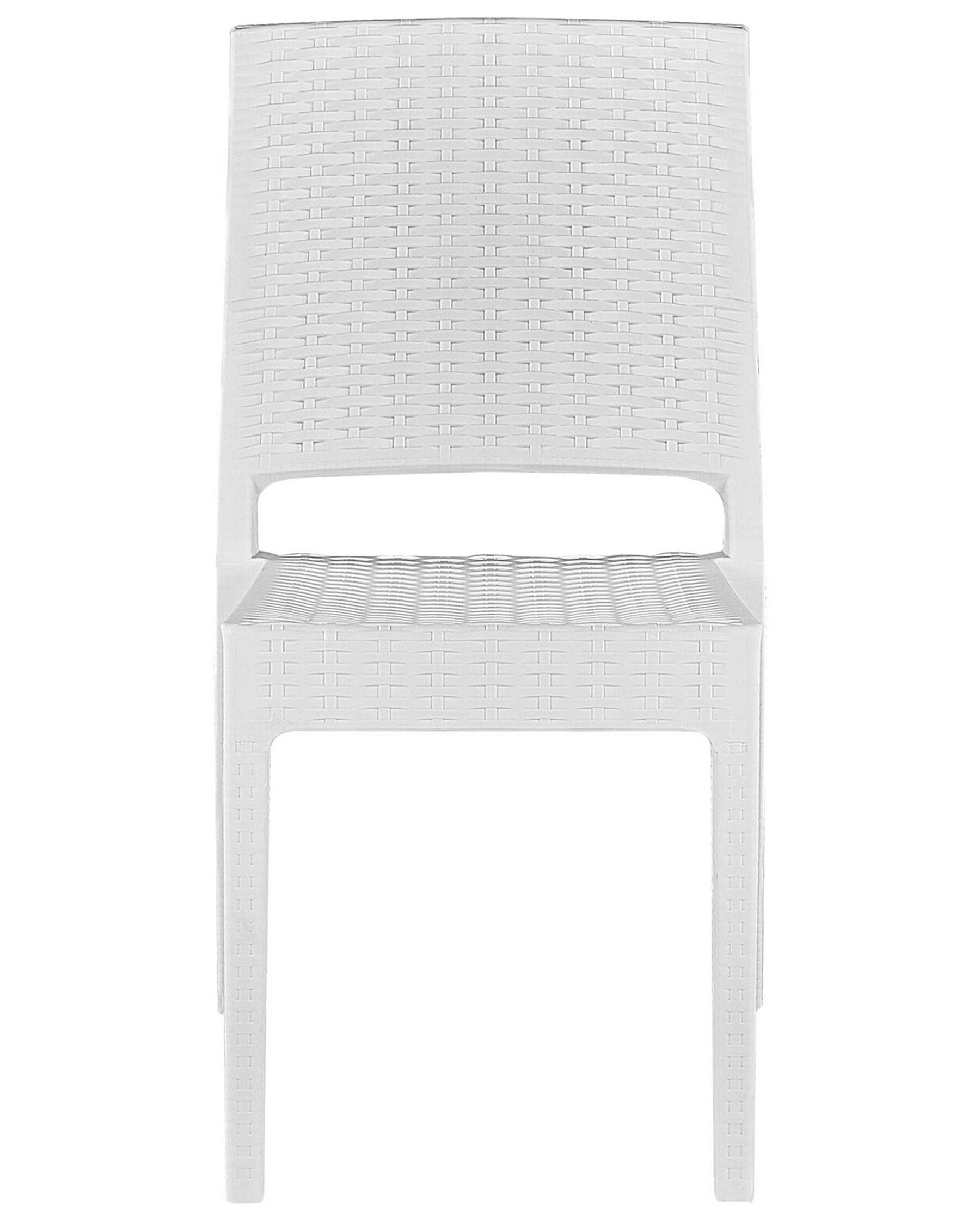 Set of 2 Garden Chairs FOSSANO Synthetic Material White