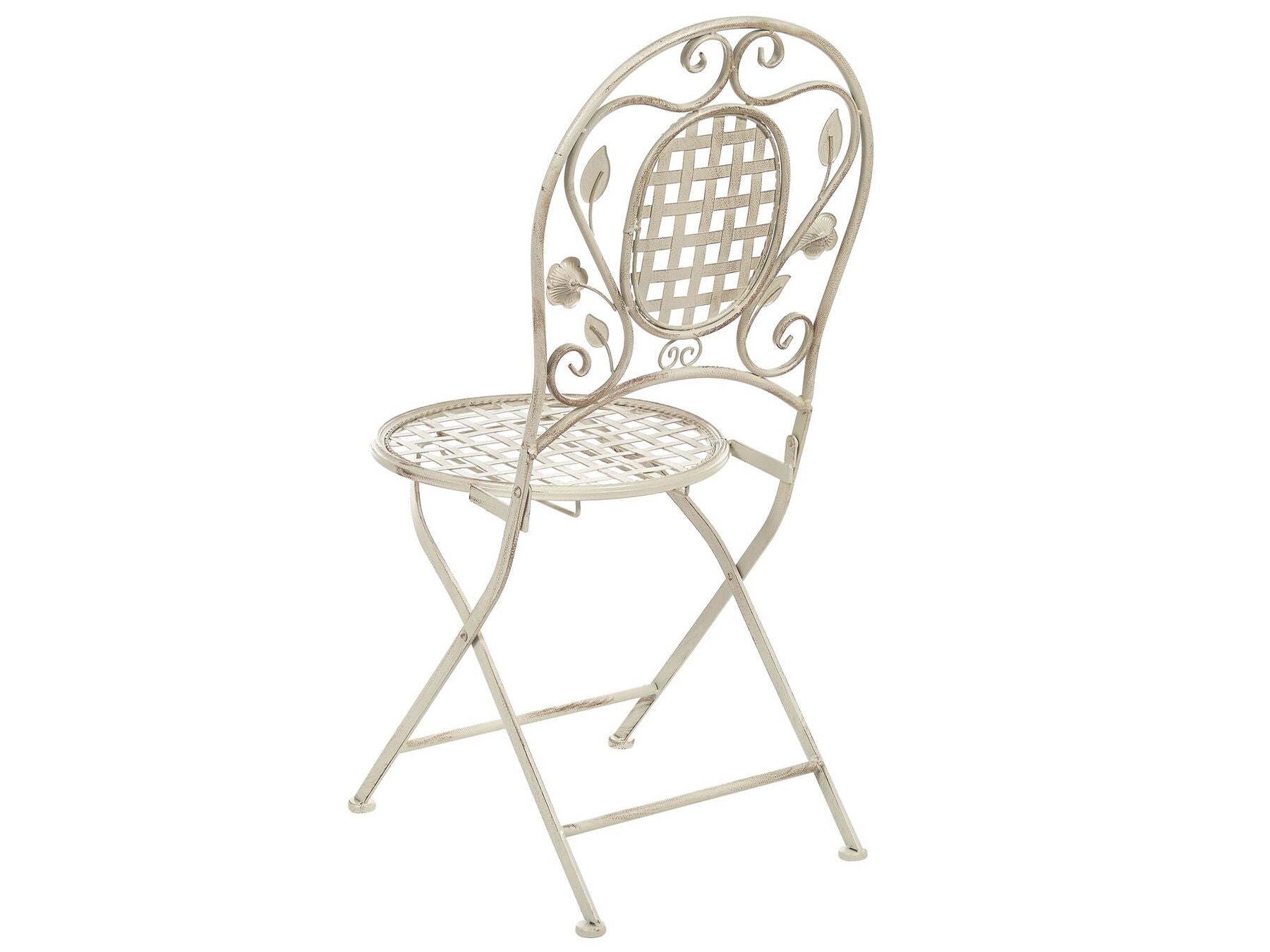 Garden Dining Set 4 Seater BIVIO Folding Metal Off-White