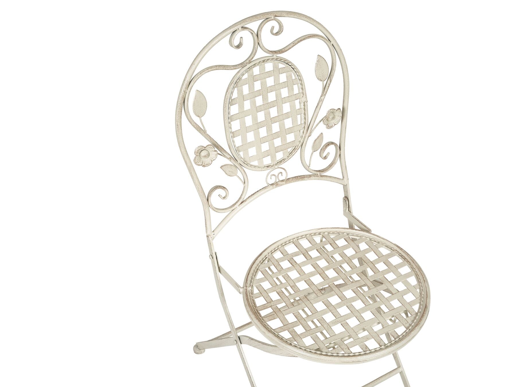 Garden Dining Set 4 Seater BIVIO Folding Metal Off-White