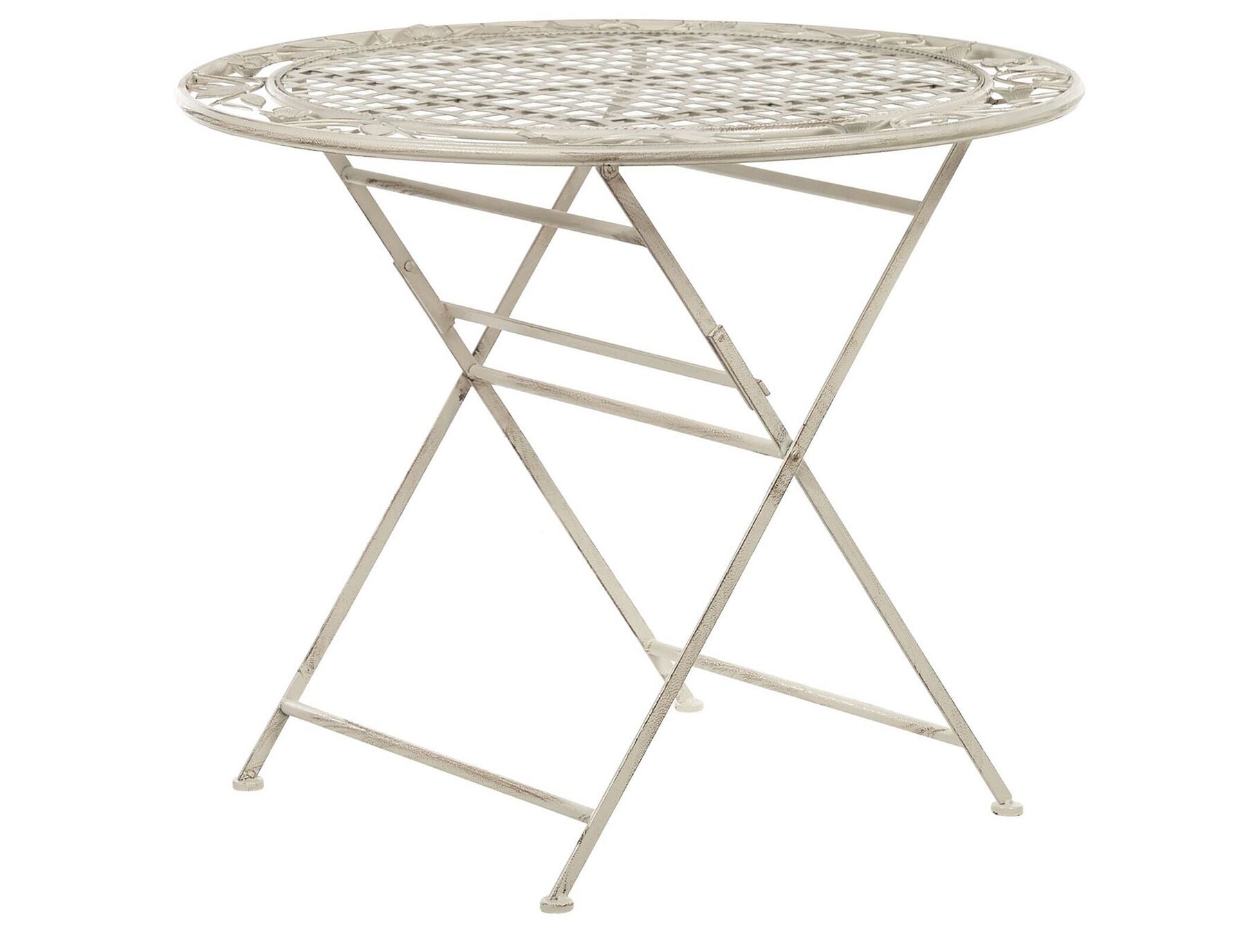 Garden Dining Set 4 Seater BIVIO Folding Metal Off-White