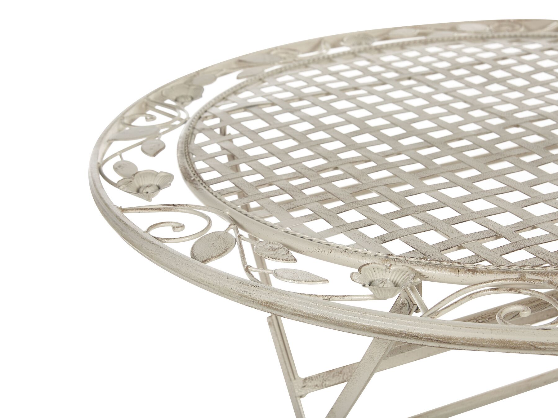 Garden Dining Set 4 Seater BIVIO Folding Metal Off-White