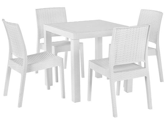 Garden Dining Set 4 Seater FOSSANO White