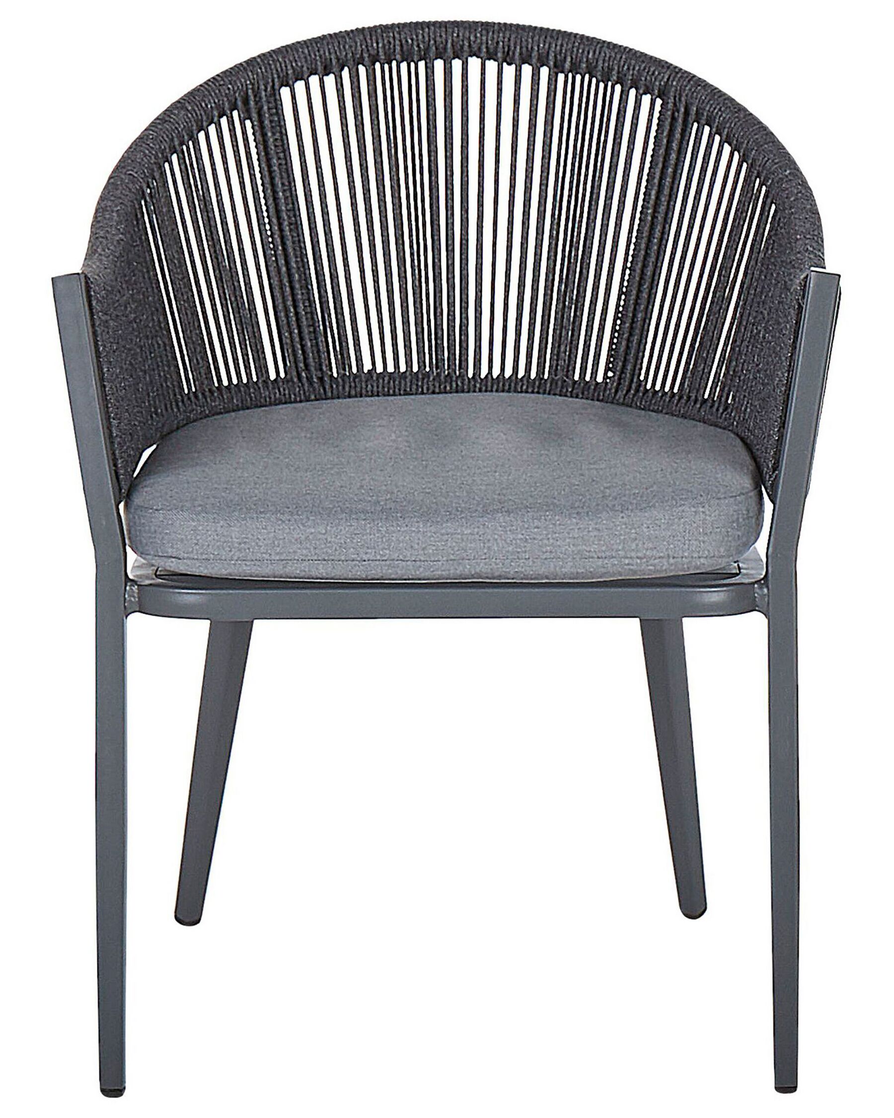 Set of 2 Garden Chairs with Cushions MILETO Metal Grey