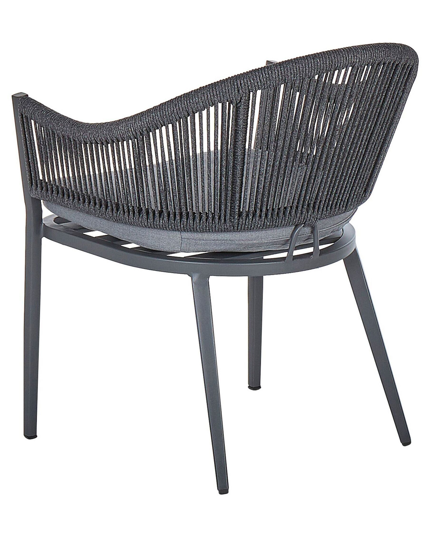 Set of 2 Garden Chairs with Cushions MILETO Metal Grey