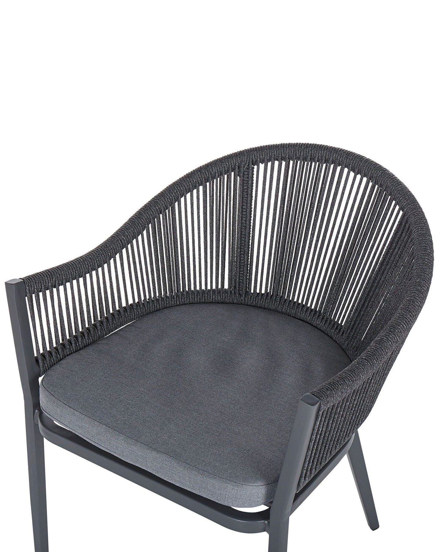 Set of 2 Garden Chairs with Cushions MILETO Metal Grey