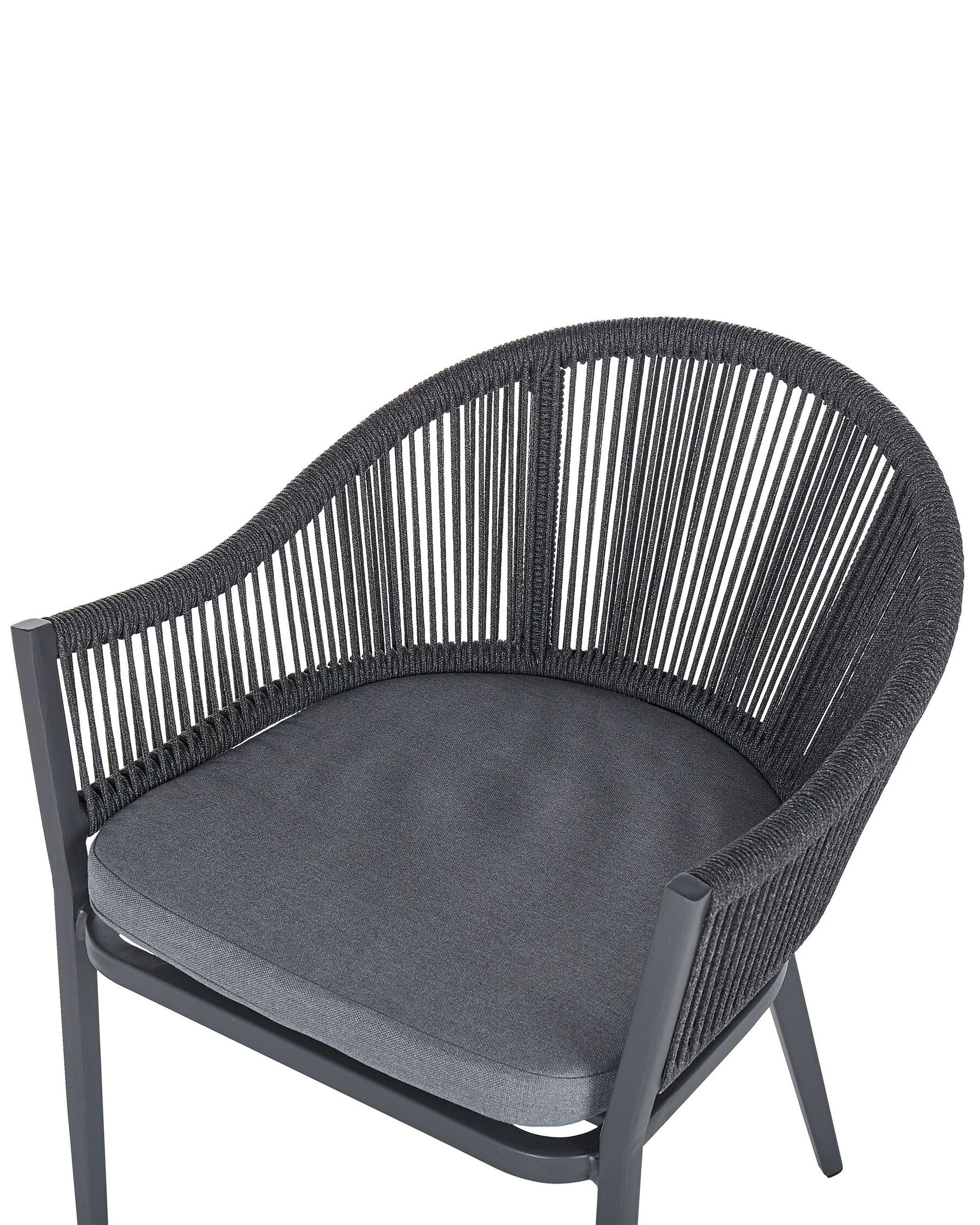 Set of 2 Garden Chairs with Cushions MILETO Metal Grey