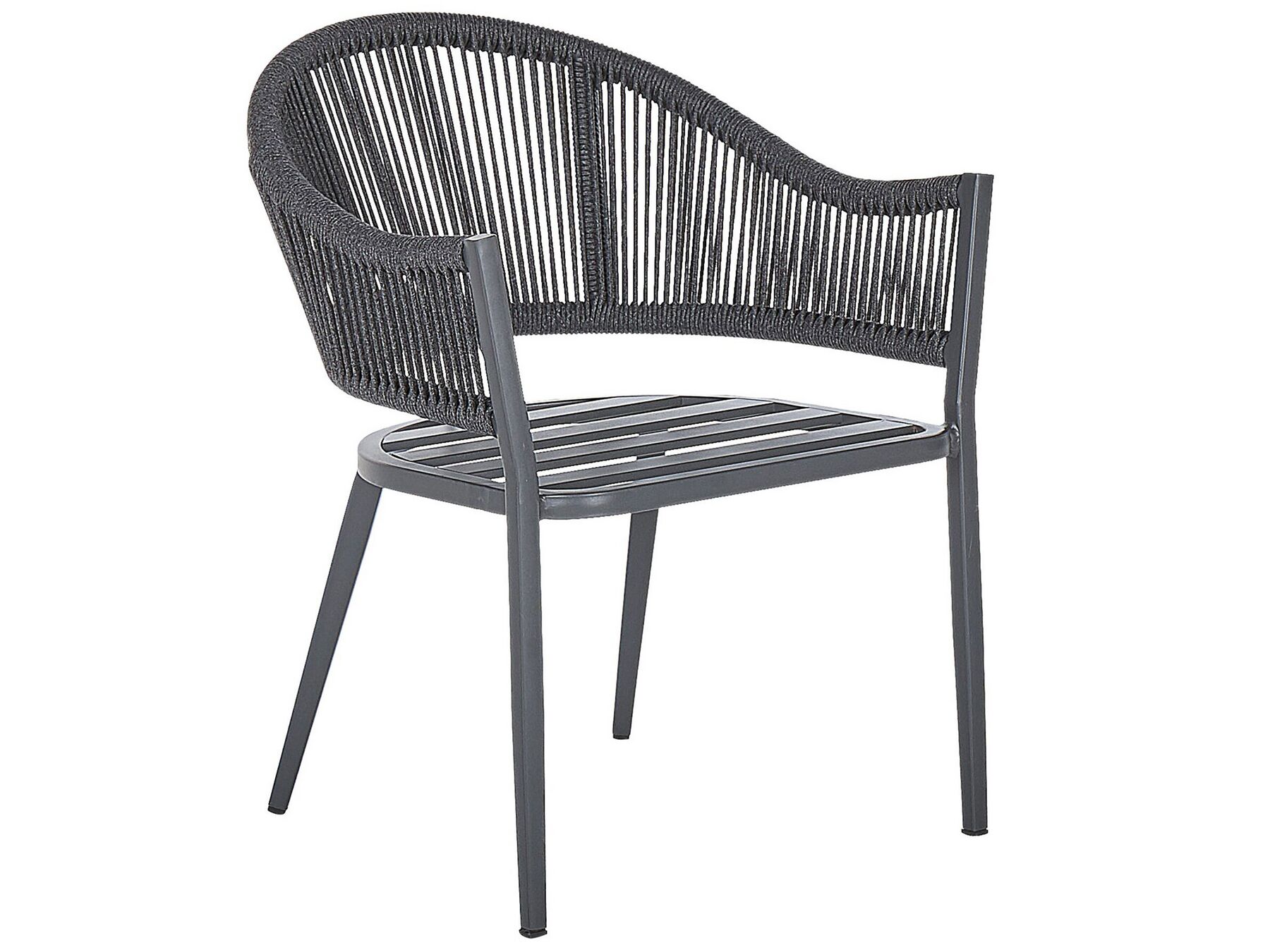 Garden Dining Set 4 Seater MILETO with Cushions Metal Grey