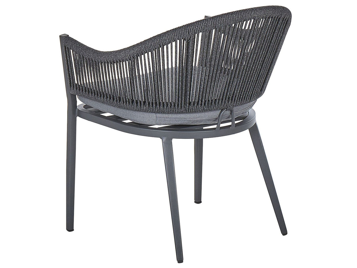 Garden Dining Set 4 Seater MILETO with Cushions Metal Grey