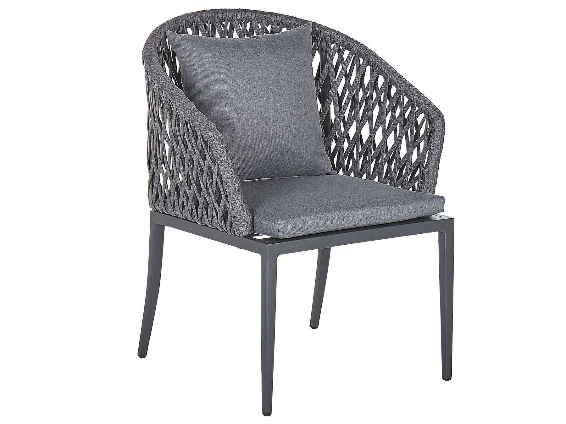 Garden Dining Set 4 Seater LIPARI with Cushions Metal Grey