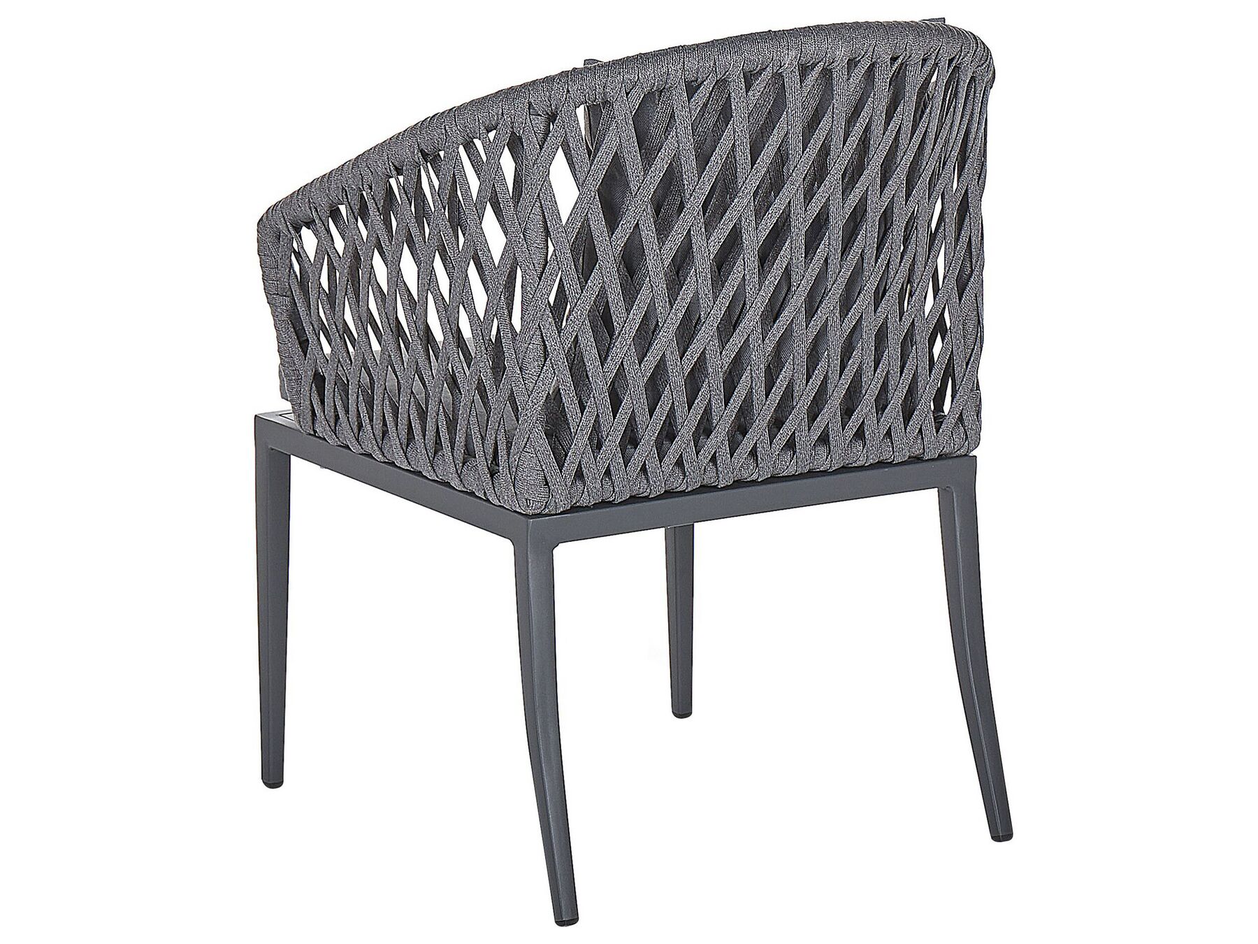 Garden Dining Set 4 Seater LIPARI with Cushions Metal Grey