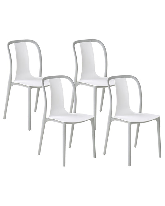 Set of 4 Garden Chairs SPEZIA White