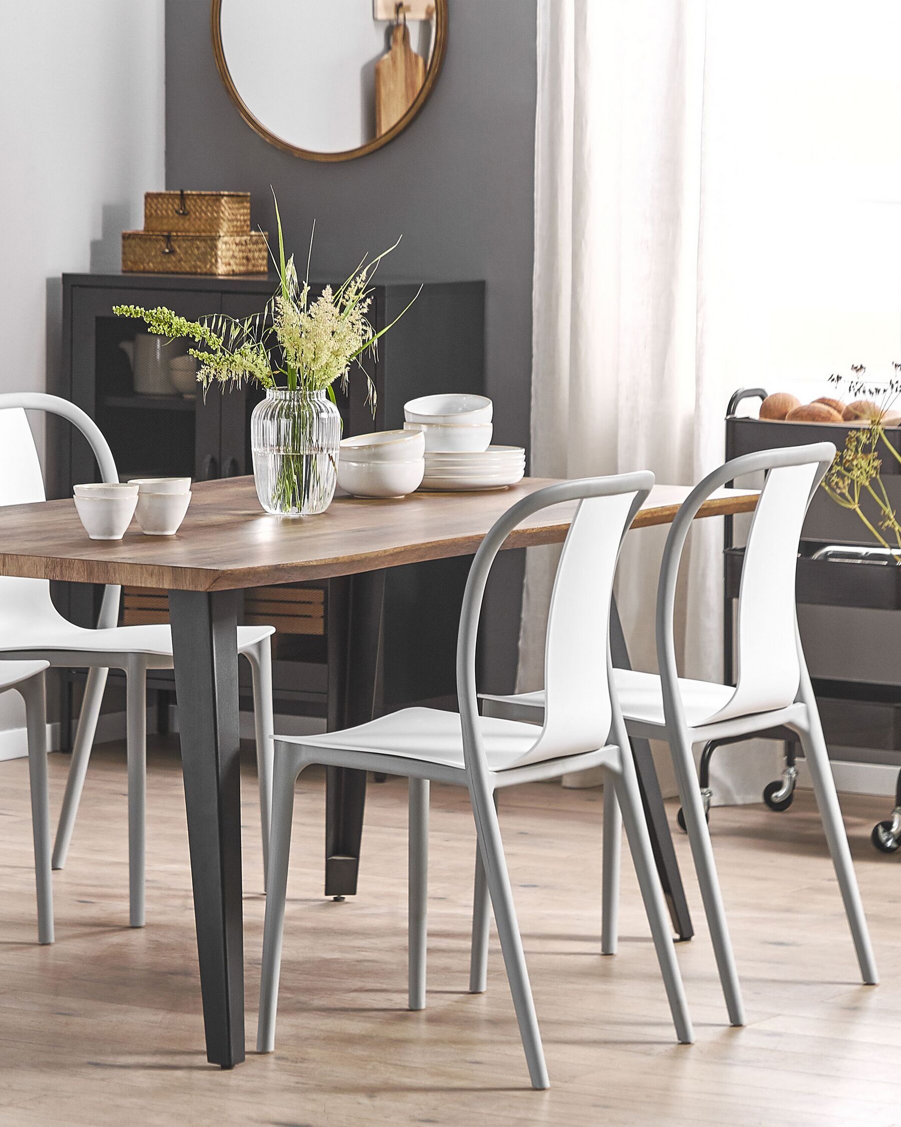 Set of 4 Garden Chairs SPEZIA White