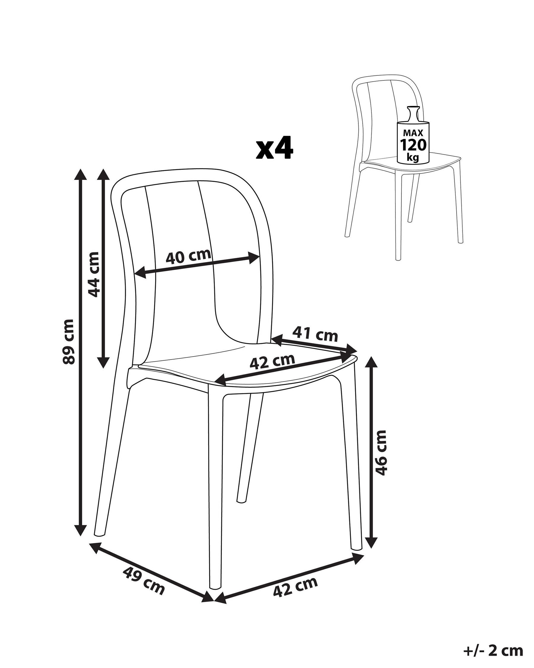 Set of 4 Garden Chairs SPEZIA White
