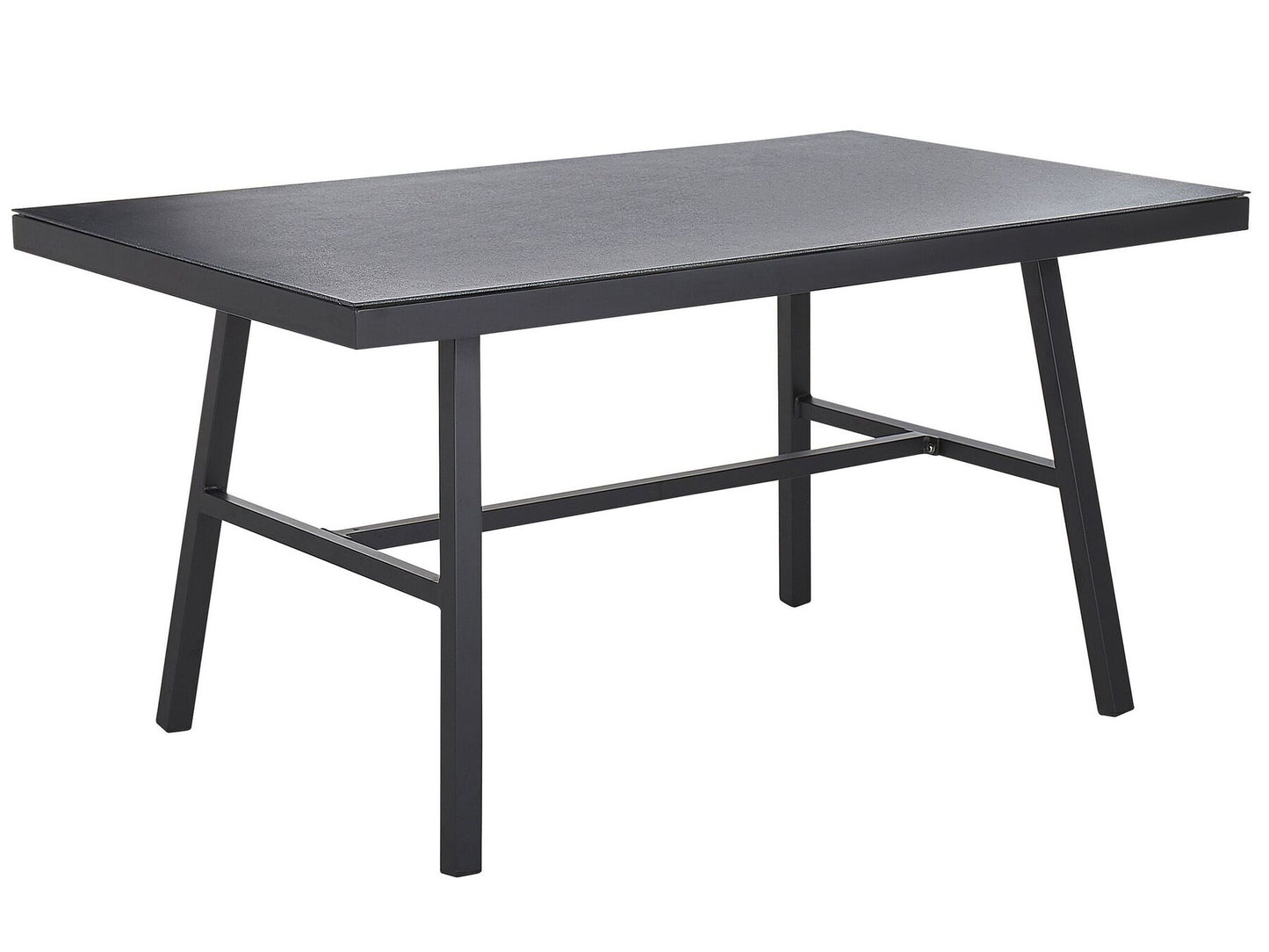 Garden Dining Set 4 Seater CANETTO with Cushions Metal Black