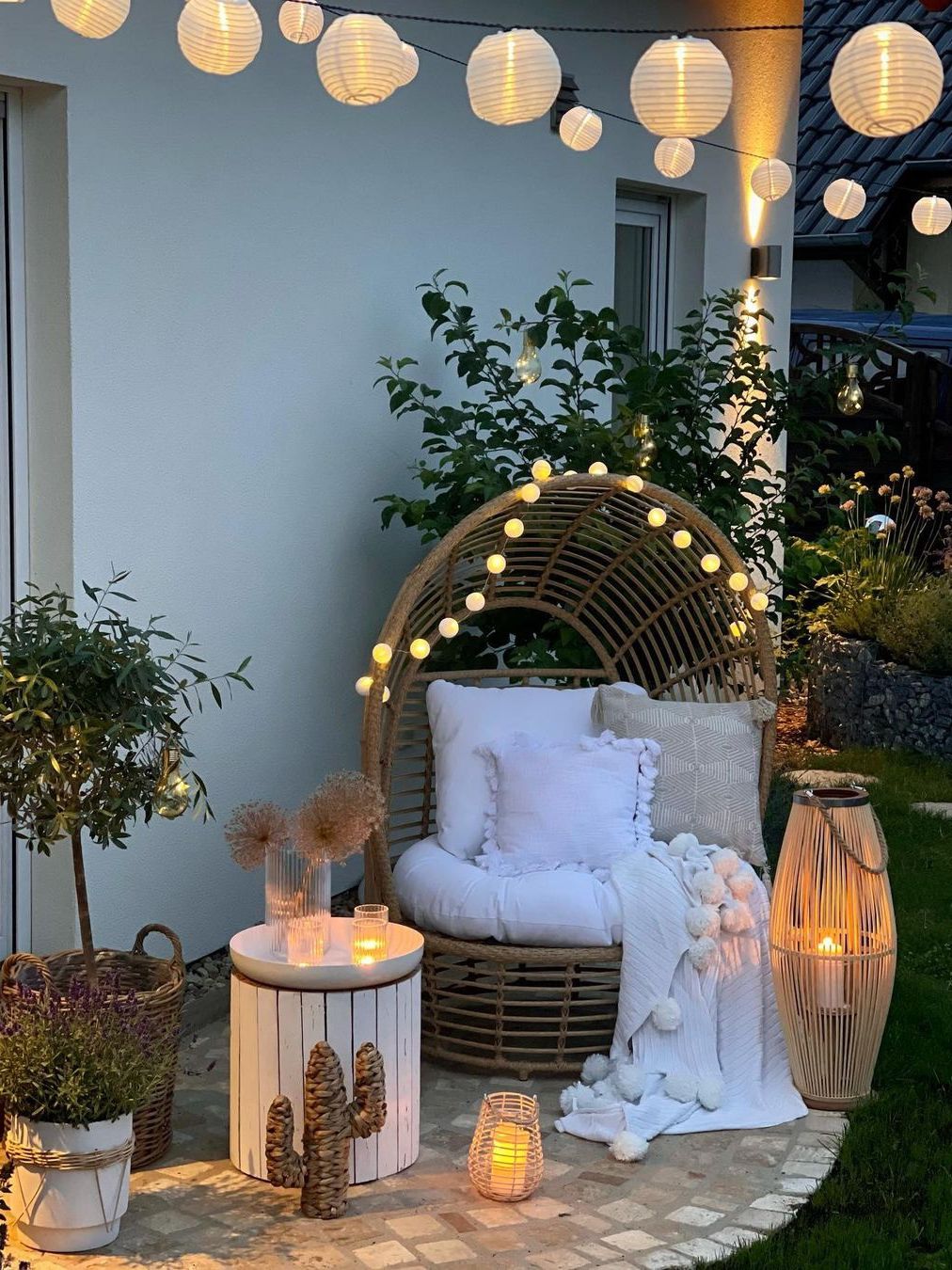 Garden Armchair LIDO Rattan Beige