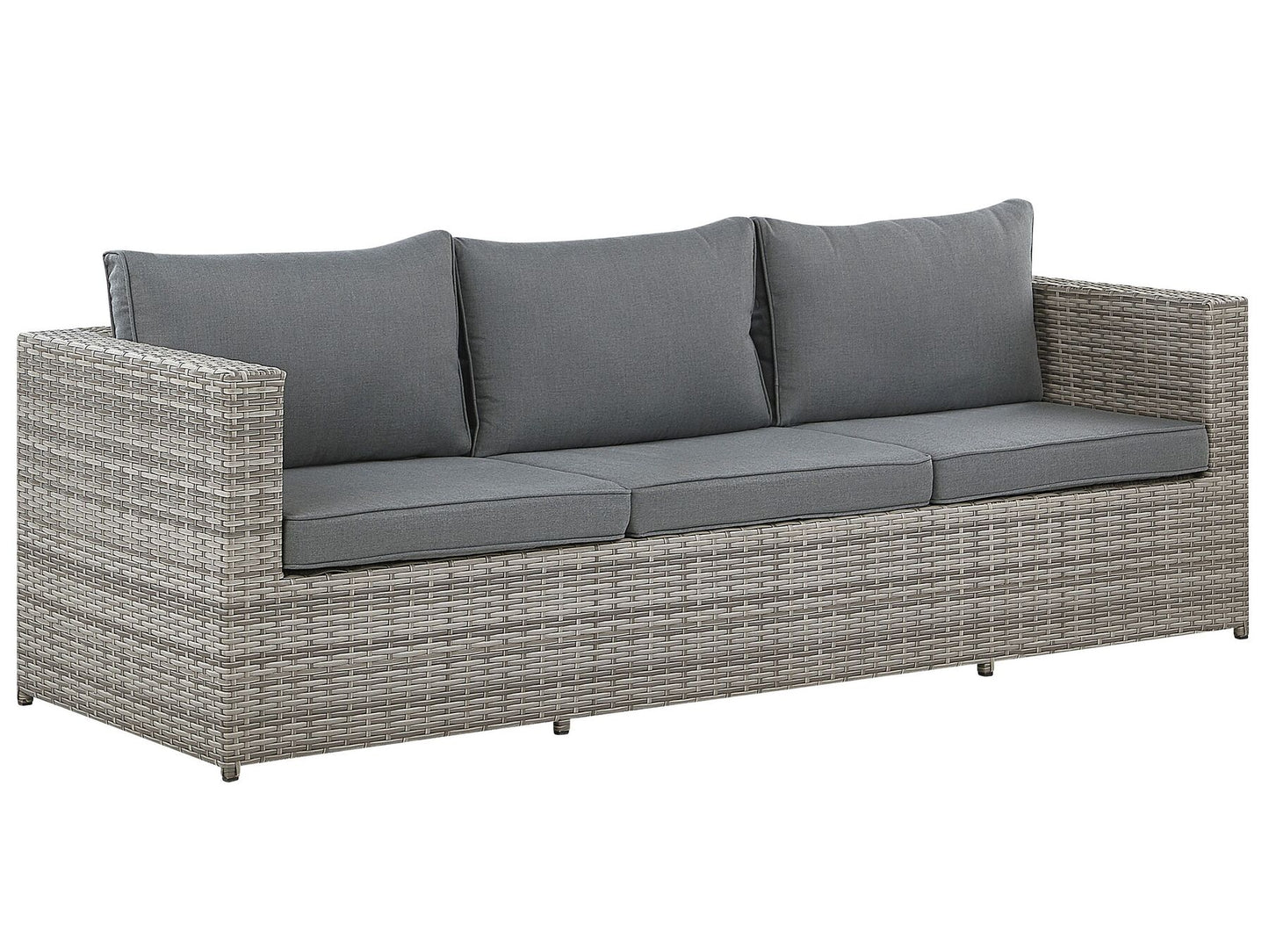 Garden Corner Sofa with Table 5 Seater Left Hand Modular Rattan Light Grey