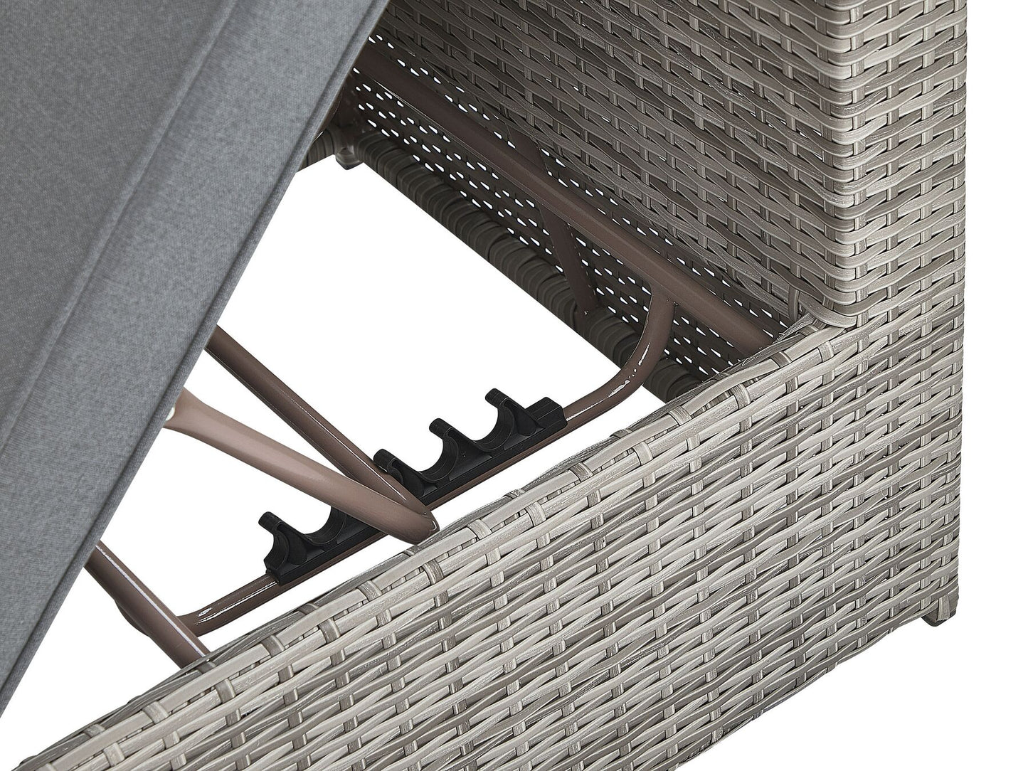 Garden Corner Sofa with Table 5 Seater Left Hand Modular Rattan Light Grey