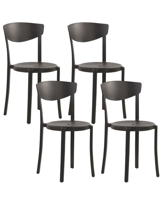 Set of 4 Garden Chairs VIESTE Black