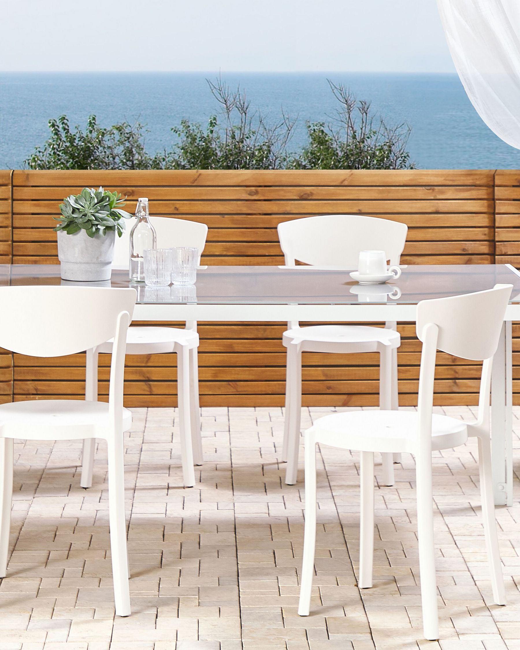 Set of 4 Garden Chairs VIESTE White