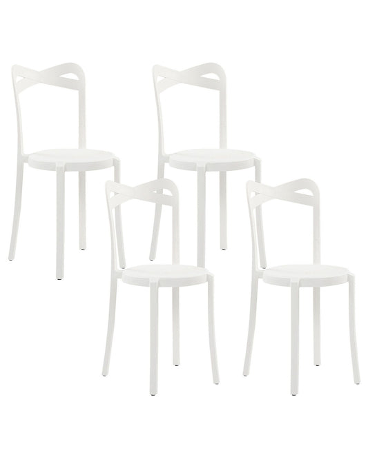 Set of 4 Garden Chairs CAMOGLI White