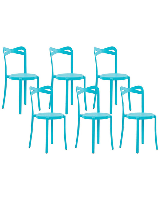 Set of 6 Garden Chairs CAMOGLI Turquoise