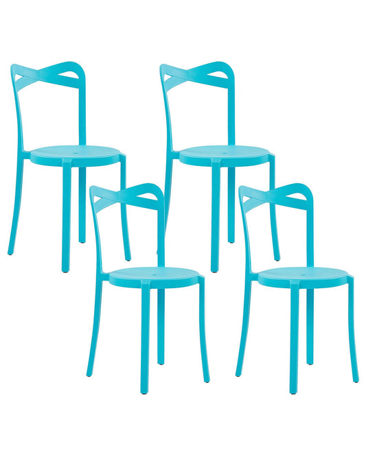 Set of 4 Garden Chairs CAMOGLI Turquoise