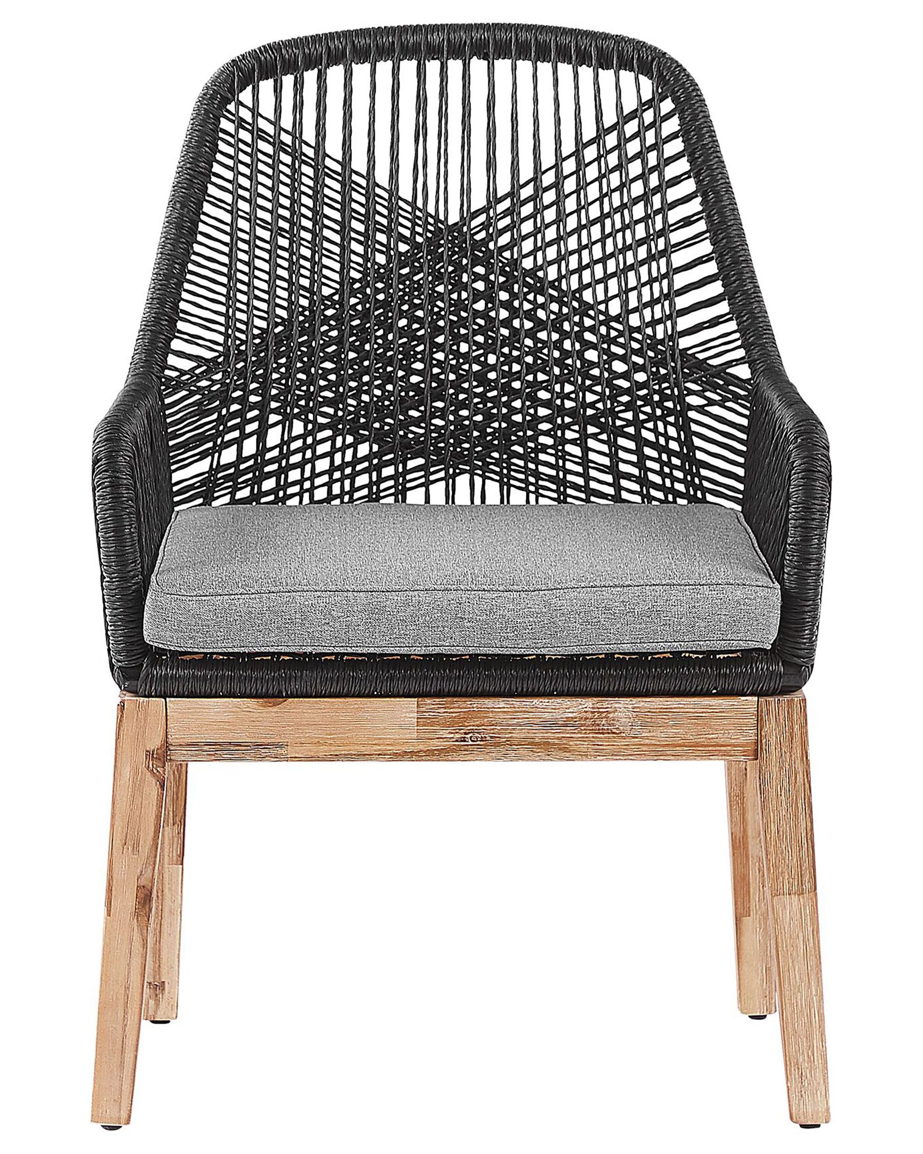 Set of 2 Garden Chairs with Cushions OLBIA Synthetic Material Black