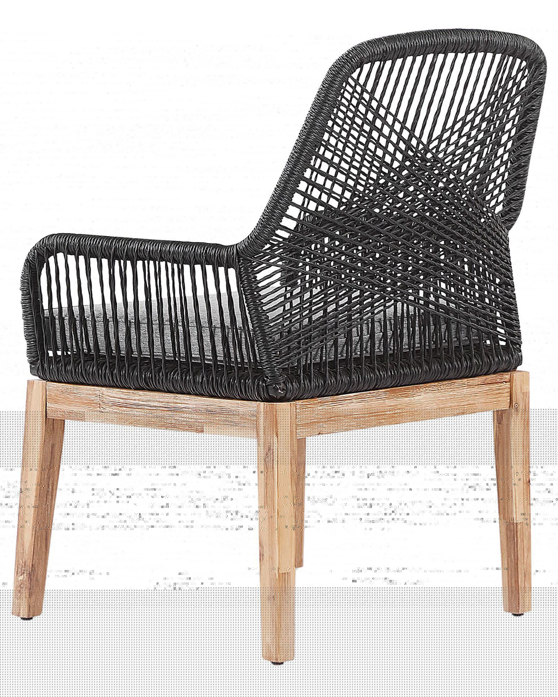 Set of 2 Garden Chairs with Cushions OLBIA Synthetic Material Black