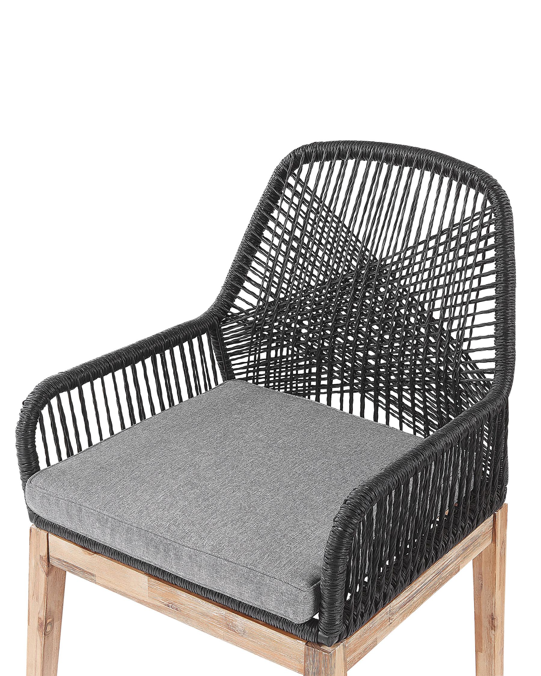 Set of 2 Garden Chairs with Cushions OLBIA Synthetic Material Black
