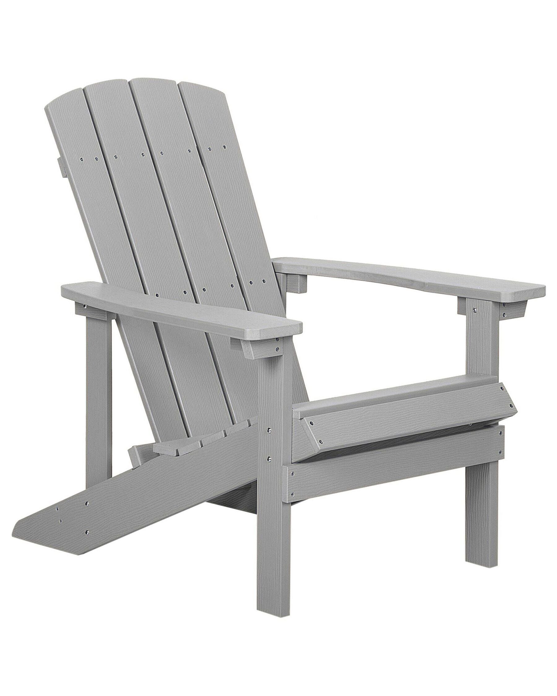 Garden Chair ADIRONDACK with Footstool Light Grey