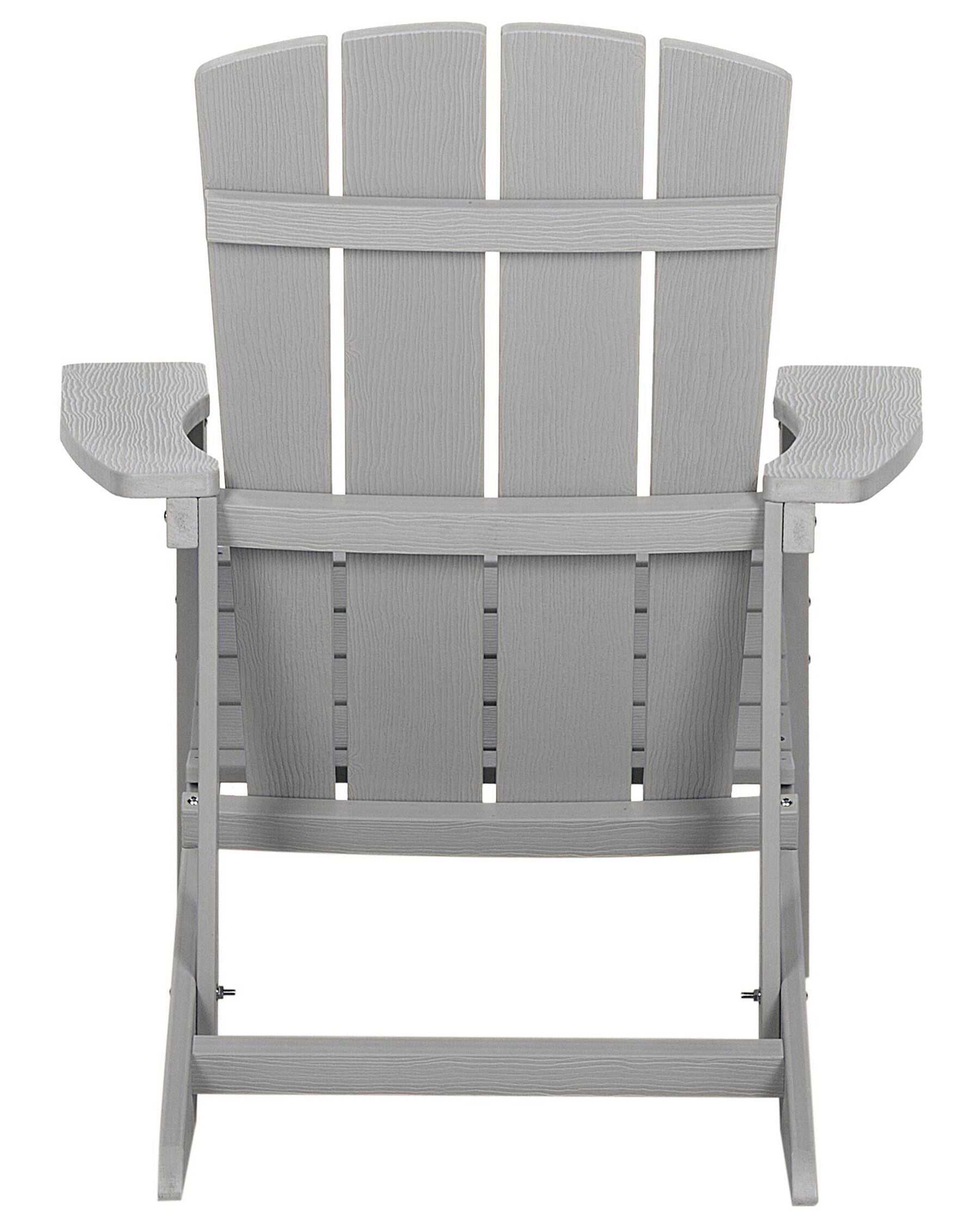 Garden Chair ADIRONDACK with Footstool Light Grey