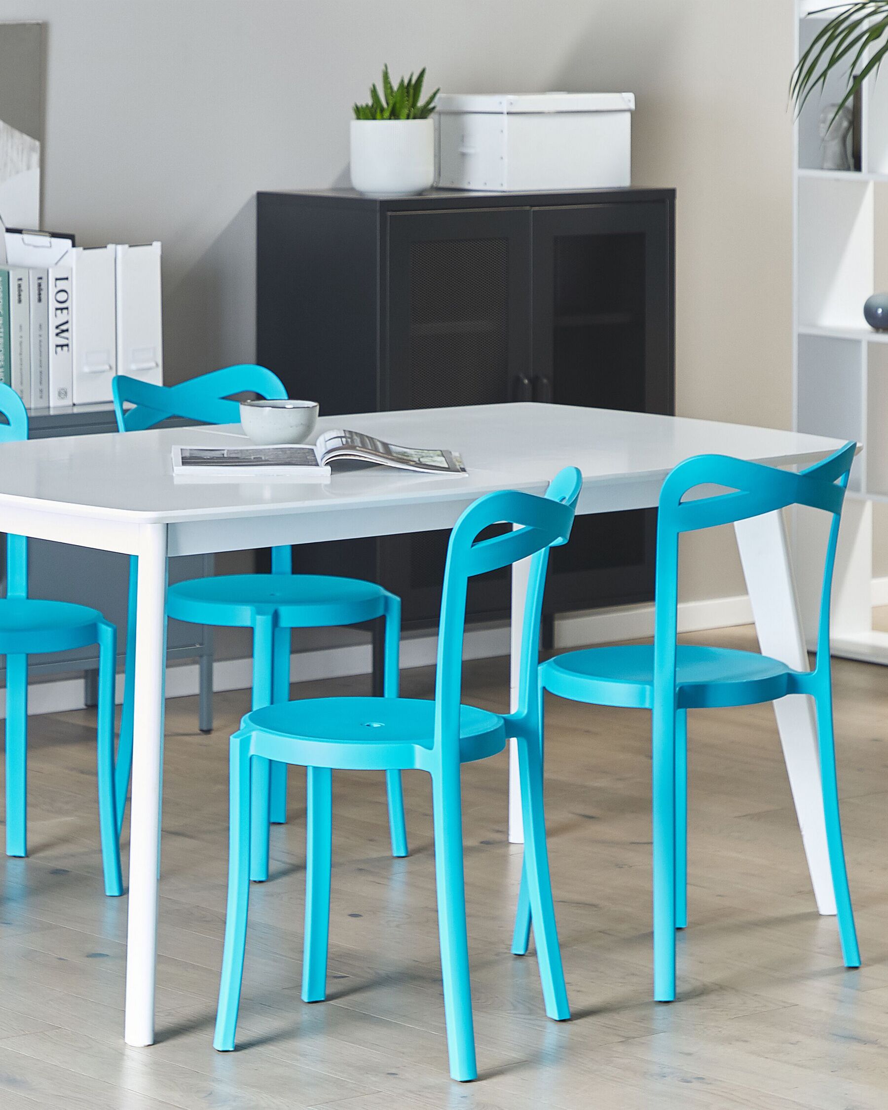 Set of 4 Garden Chairs CAMOGLI Turquoise