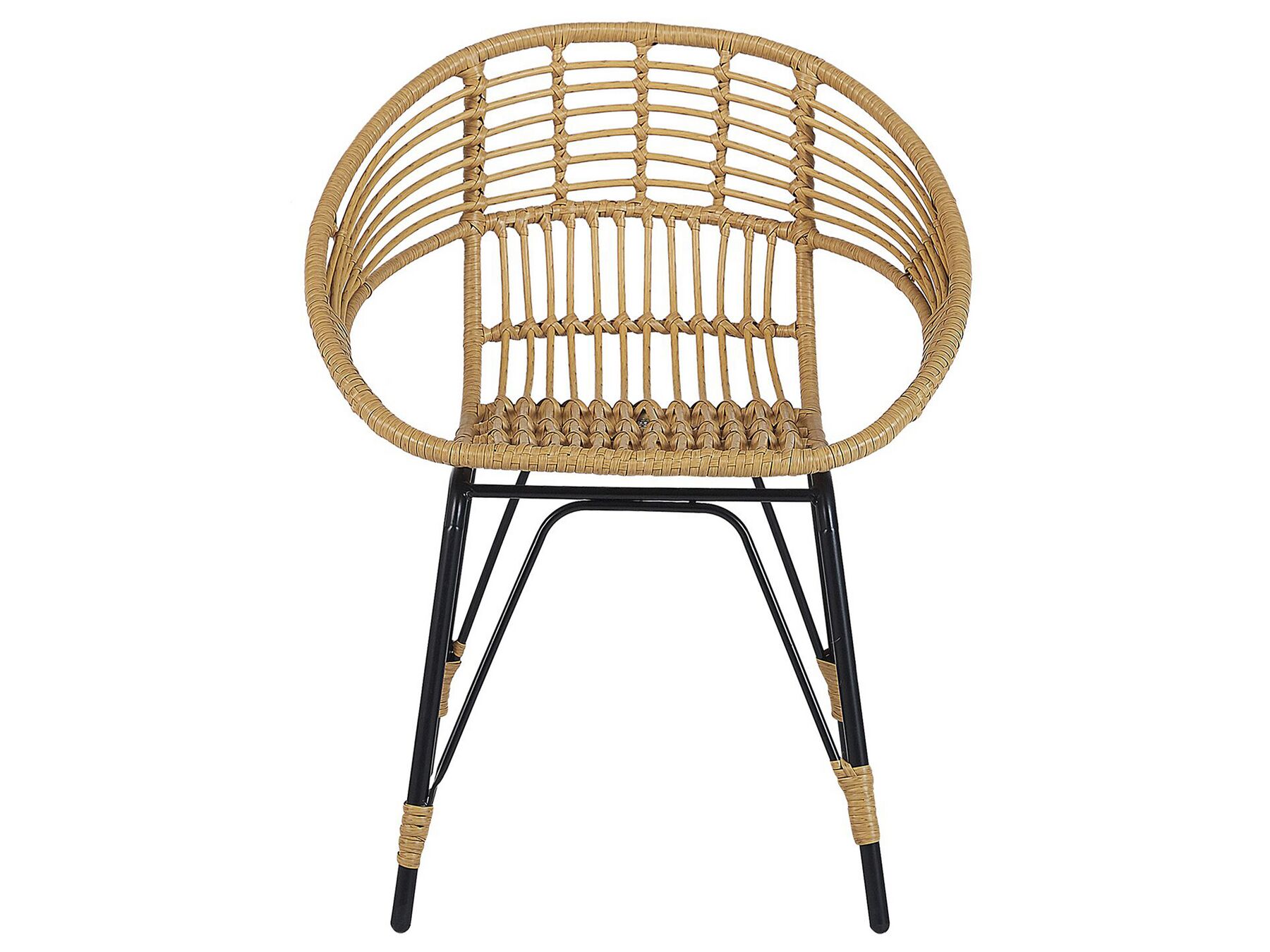 Bistro Set with Cushions PELLARO PE Rattan Black