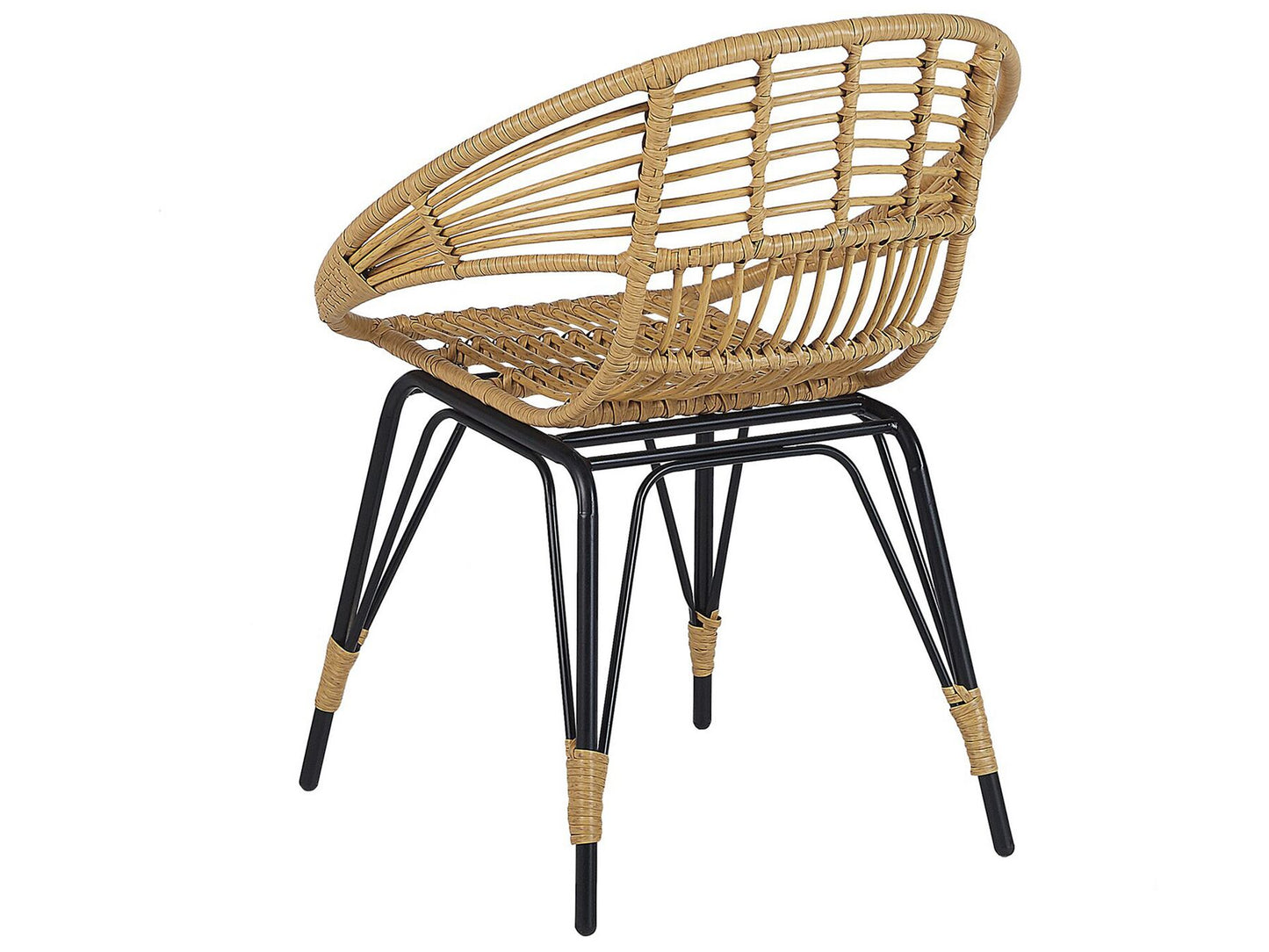 Bistro Set with Cushions PELLARO PE Rattan Black