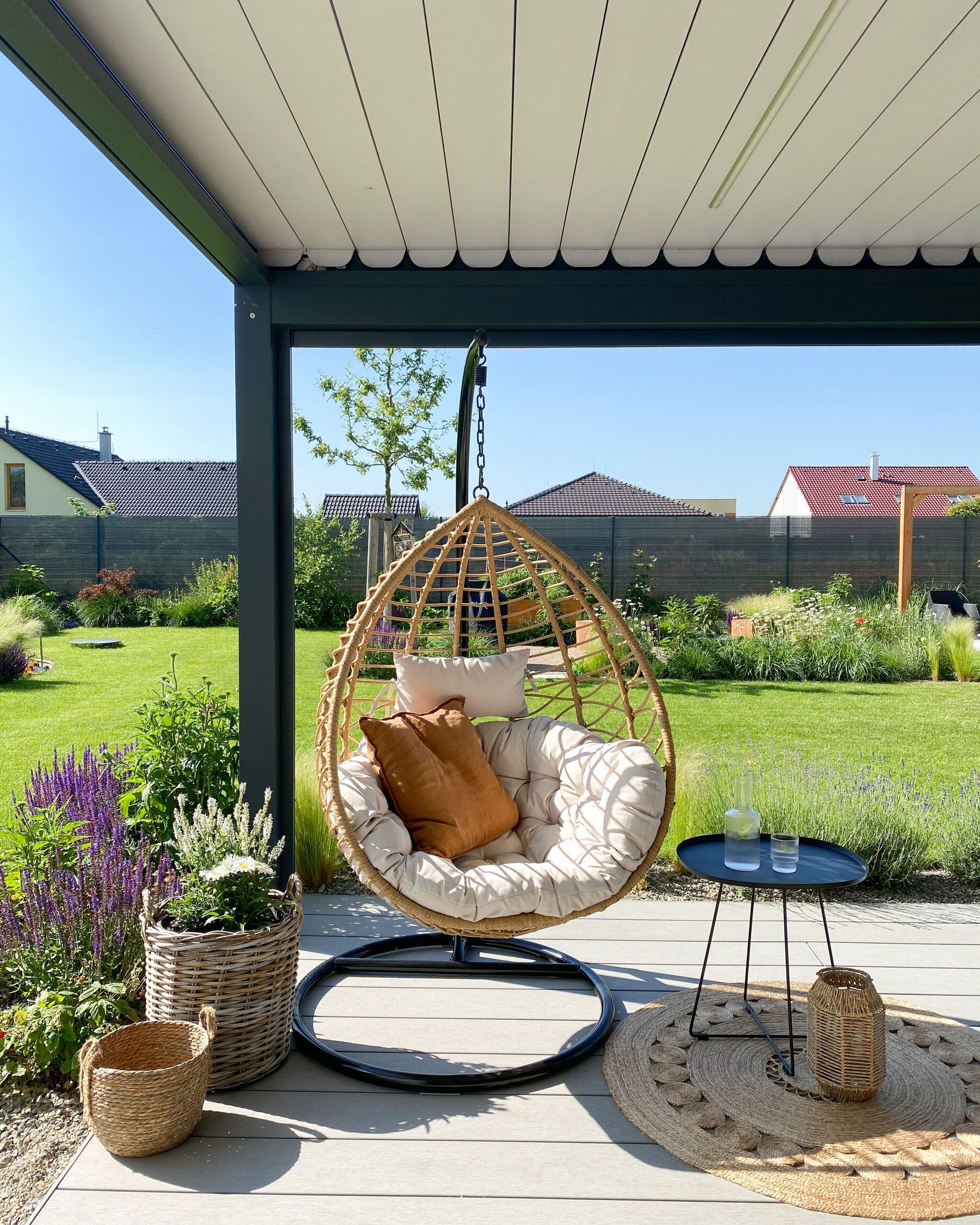 Hanging Chair with Stand ARSITA PE Rattan Natural