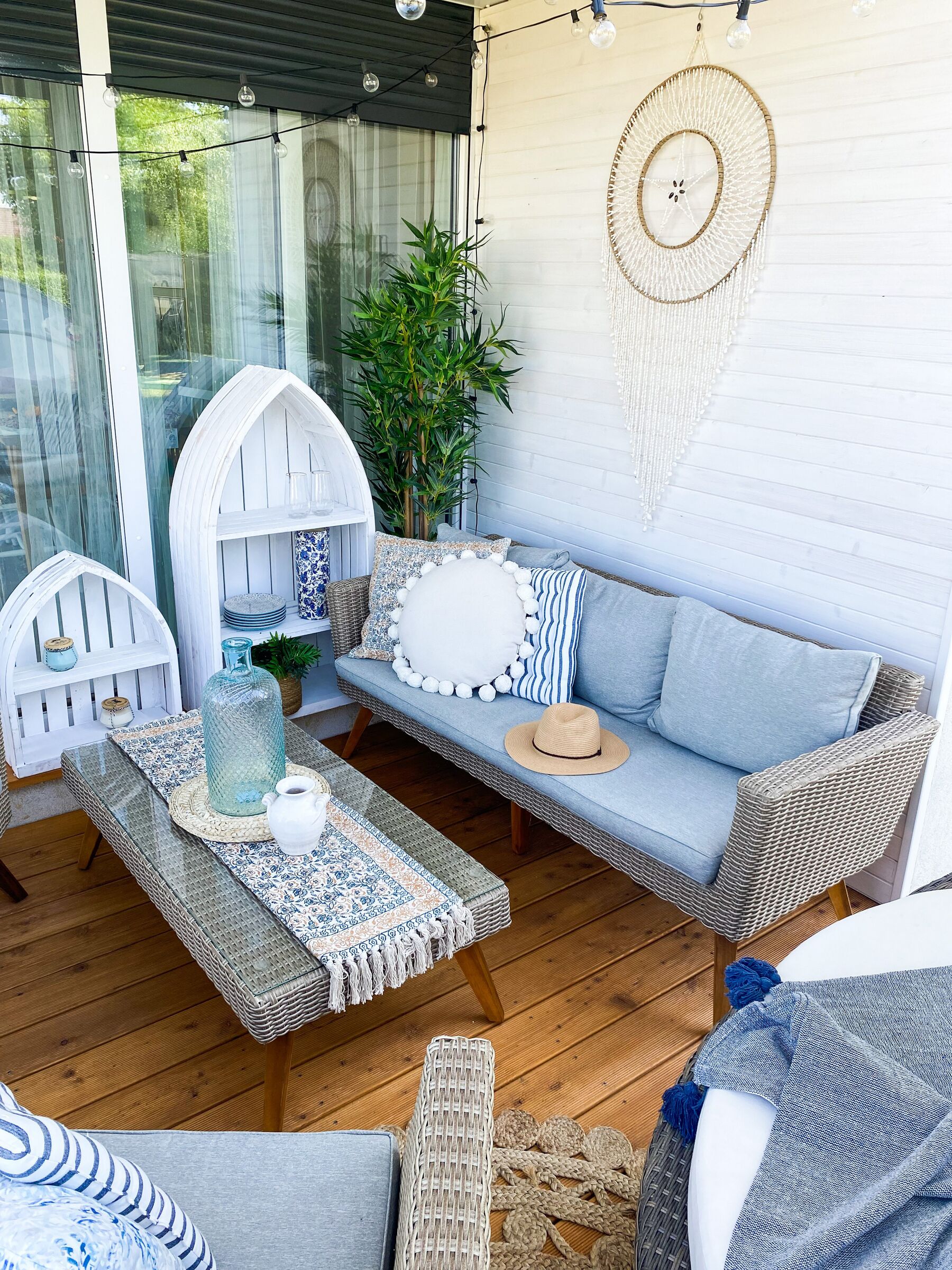 Garden Lounge Set with Table 5 Seater VITTORIA PE Rattan Grey