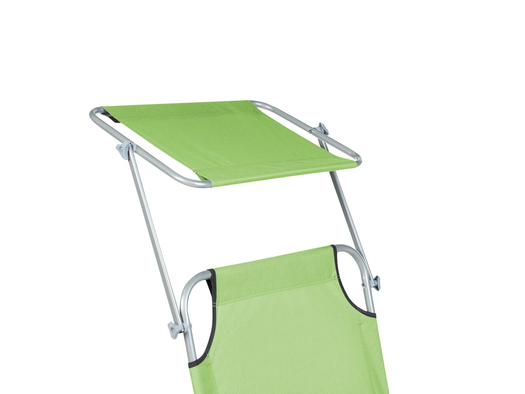 Steel Reclining Sun Lounger with Canopy Lime Green FOLIGNO