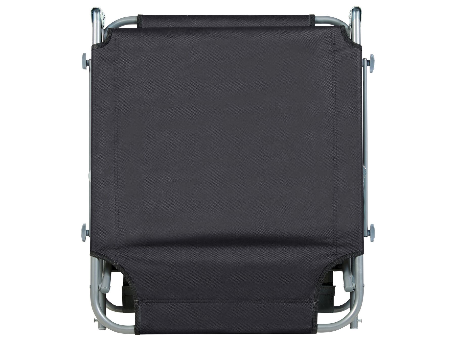 Steel Reclining Sun Lounger with Canopy Black FOLIGNO