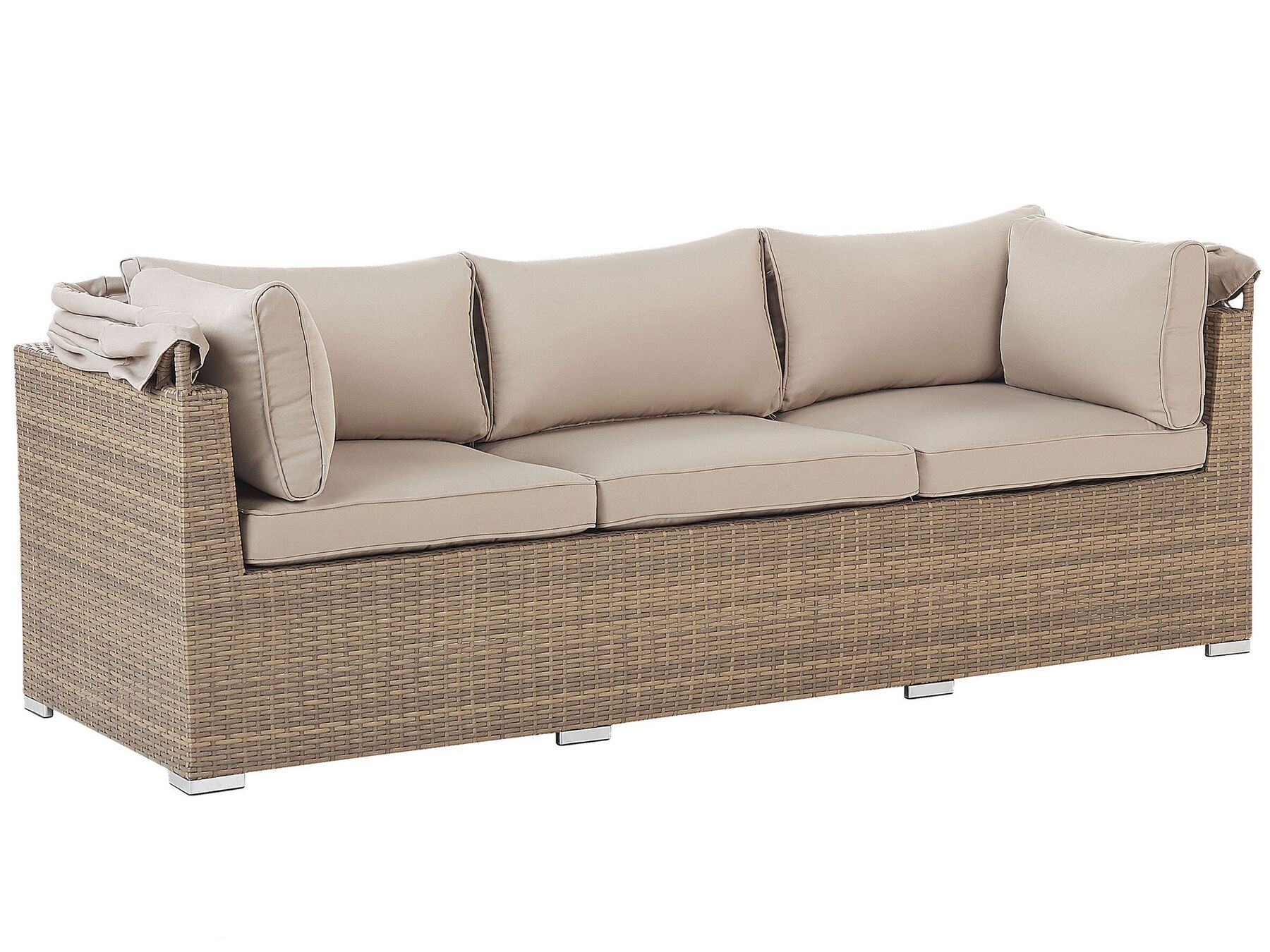 Garden Lounge Set with Table 5 Seater COCCOLIA Modular PE Rattan Beige