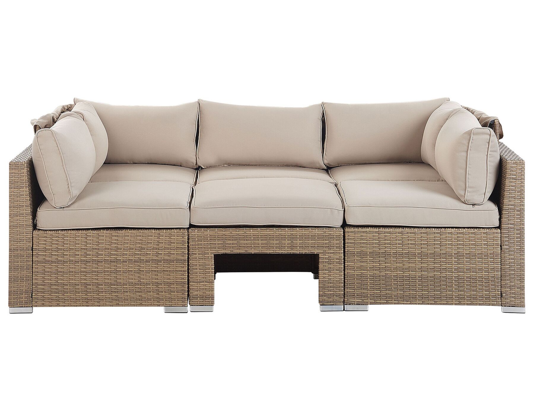 Garden Lounge Set with Table 5 Seater COCCOLIA Modular PE Rattan Beige