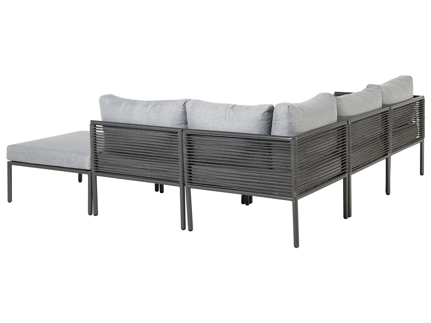 Garden Corner Sofa with Table 6 Seater FORANO Metal Grey