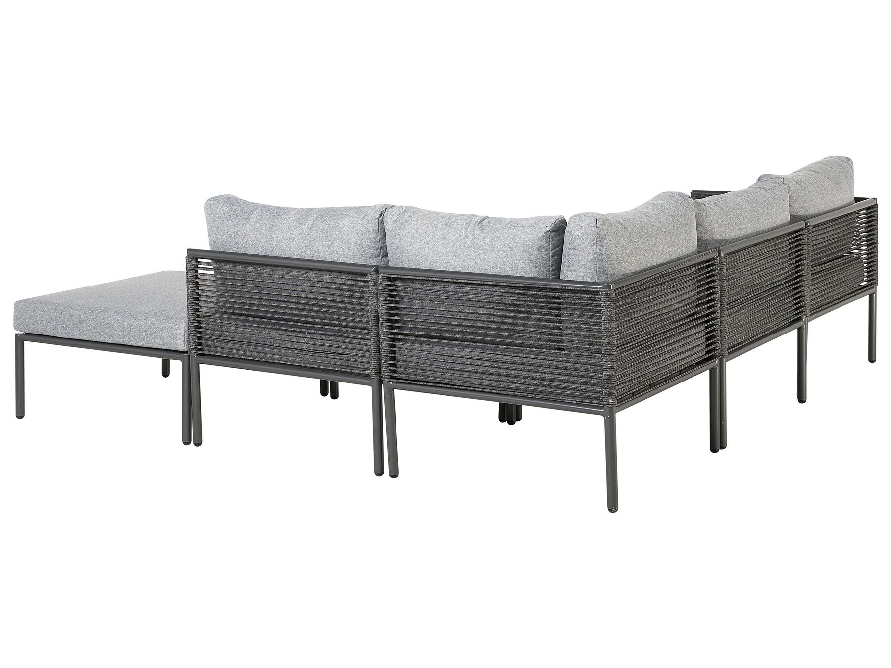 Garden Corner Sofa with Table 6 Seater FORANO Metal Grey