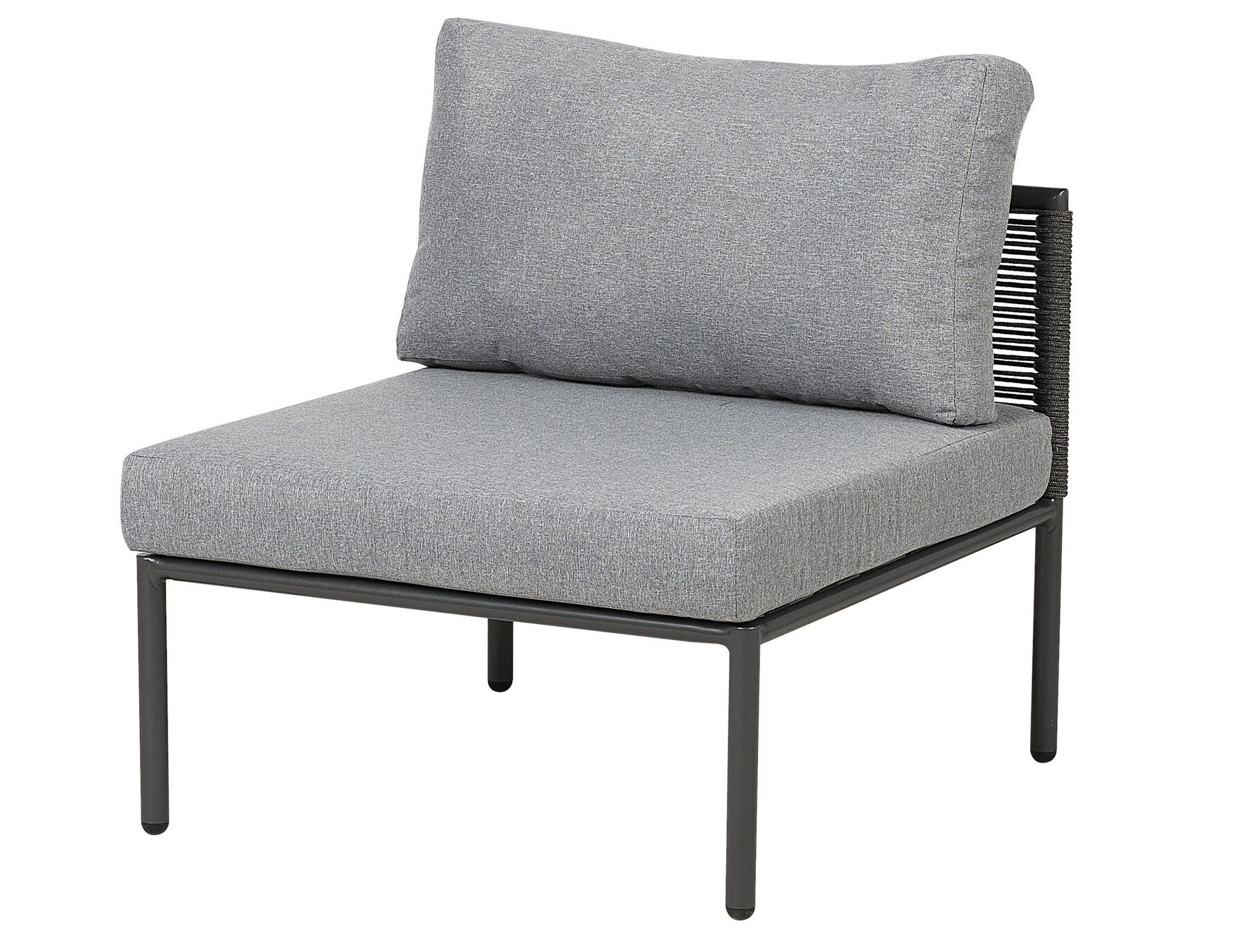 Garden Corner Sofa with Table 6 Seater FORANO Metal Grey