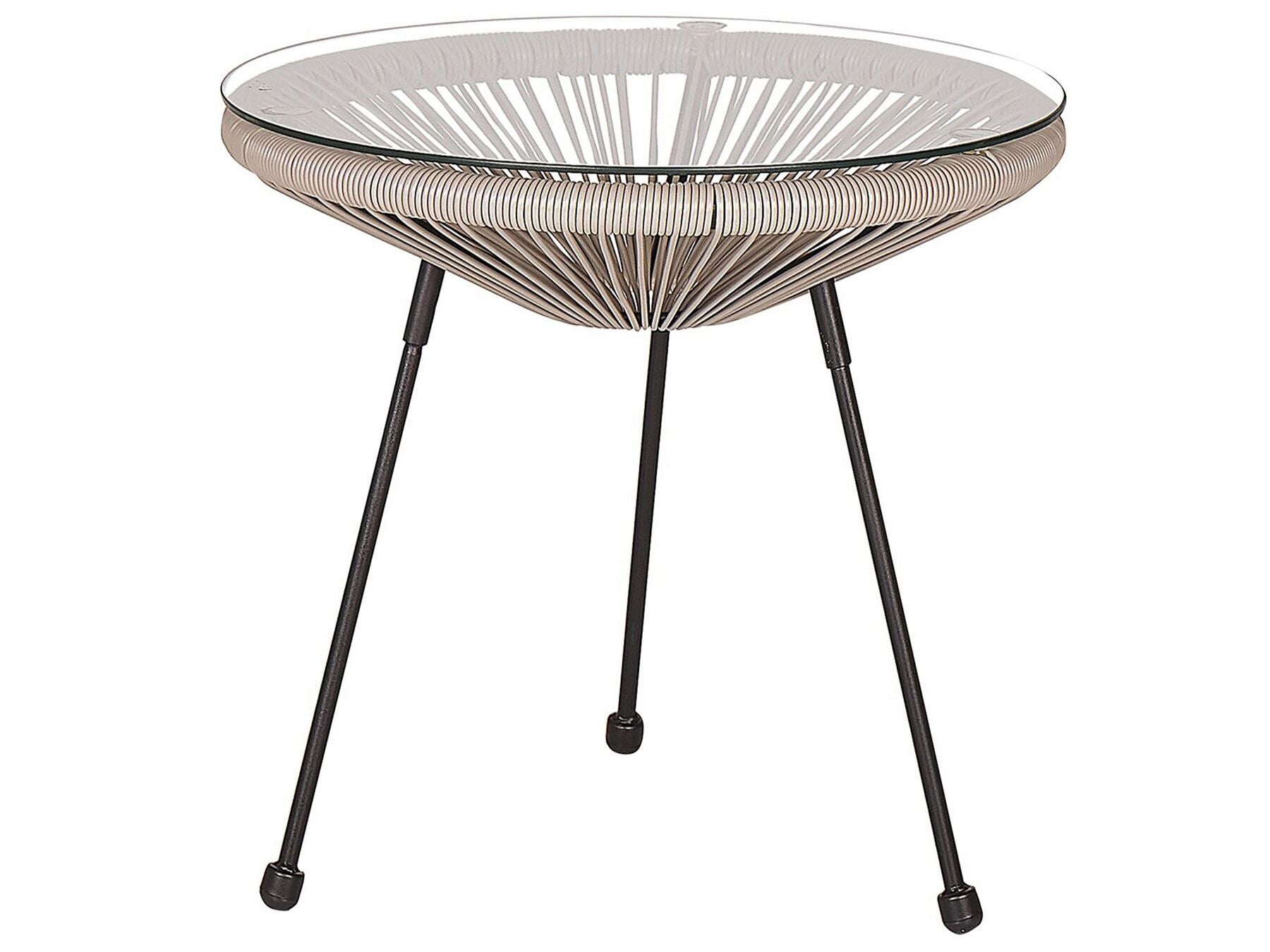 Bistro Set ACAPULCO II PE Rattan Light Grey