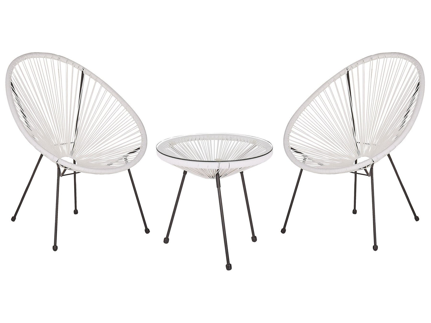 Bistro Set ACAPULCO II PE Rattan White